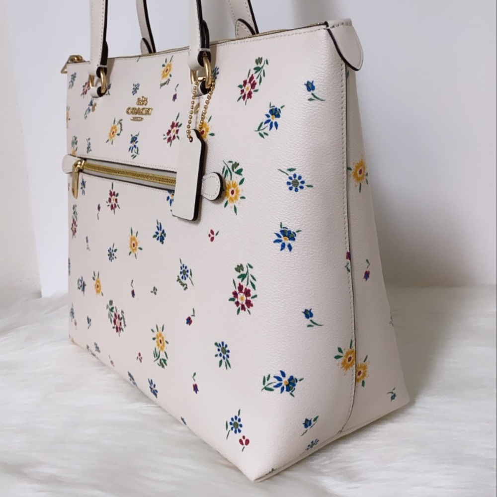 New💃Coach Gallery Tote Purse Wild Meadow Print - Picture 3 of 10